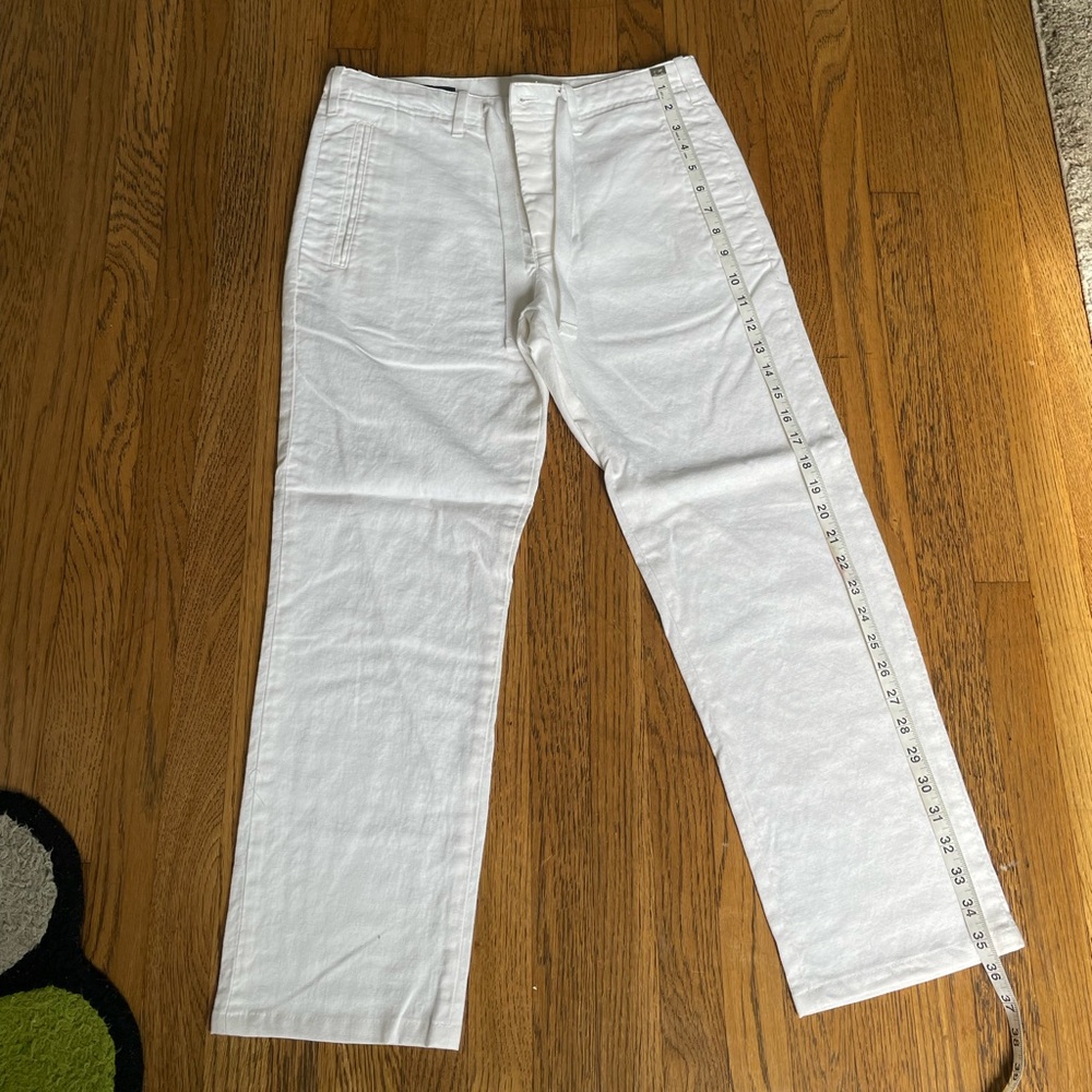 White linen pants